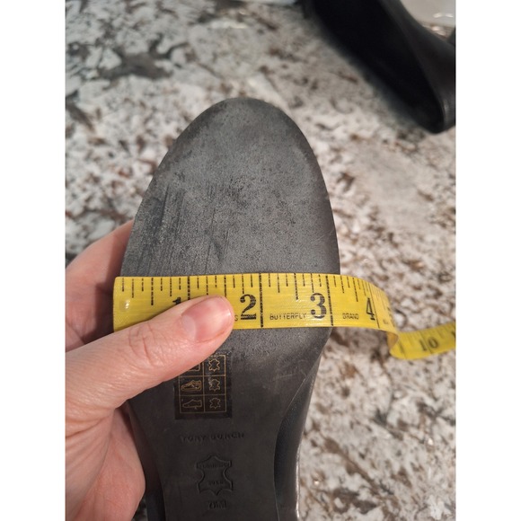 Tory Burch Black leather Ballet Flat Size 7.5 M Career Classic shoes - Picture 13 of 13